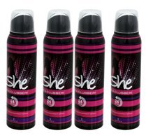 She Clubber Pudrasız Ter Önleyici Sprey Kadın Deodorant 4x150 ml