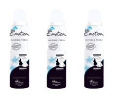 Emotion Black & White Invisible Fresh Pudrasız Ter Önleyici Sprey Kadın Deodorant 3x150 ml