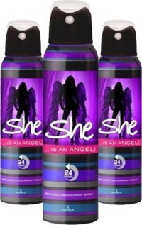 She Is Angel Pudrasız Ter Önleyici Sprey Kadın Deodorant 3x150 ml