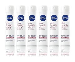 Nivea Beauty Elixir Sensitive Flower Pudrasız Ter Önleyici Antiperspirant Sprey Kadın Deodorant 6x150 ml