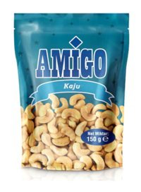 Amigo Kavrulmuş Yağlı Tuzlu Sossuz Kaju 2x150 gr