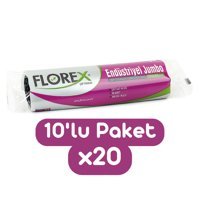 Florex Jumbo Boy 80x110 cm Çöp Poşeti 200 Adet Siyah