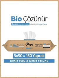 Sleepy Easy Clean Bio Çözünür Deniz Tuzlu Ve Deniz Yosunlu 50 Yaprak 3'lü Yüzey Temizleme Mendili