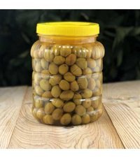 Hatay Yöresel Hatay Usulü Tuzlu Kırma Yeşil Zeytin Pet Kavanoz 1 kg