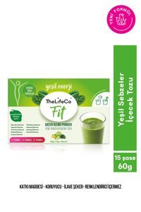 Thelifeco Green Blend Yeşil Sebzeler Aromalı İçecek Tozu 15x60 gr