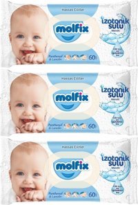 Molfix İzotonik Sulu 60 Yaprak 3'lü Paket Islak Mendil