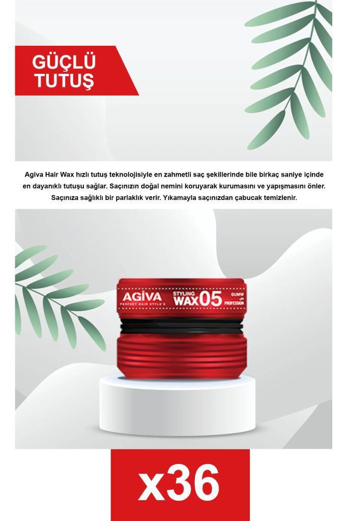 Agiva 05 Kırmızı Parlak Krem Sert Keratinli 36x175 ml Wax