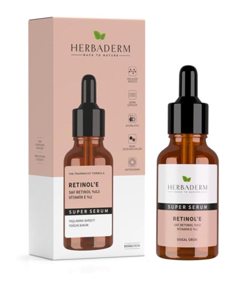 Herbaderm 30+ Nemlendirici Tüm Ciltler Anti-Aging, Kırışıklık Giderici Boyun-Yüz Serum 30 ml