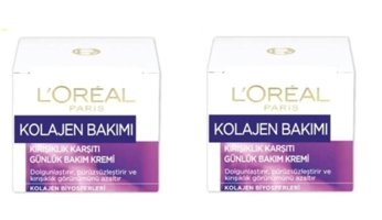 L'oréal Paris Günlük bakım kremi Tüm Yaşlar Nemlendirici Tüm Ciltler Anti-Aging, Kırışıklık Giderici Yüz Krem 2x 50 ml