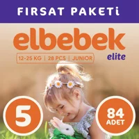 Elbebek Elite Junior 5 Numara Cırtlı Bebek Bezi 84 Adet