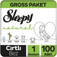 Sleepy Natural 1 Numara Organik Göbek Oyuntulu Cırtlı Bebek Bezi 100'lü