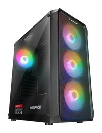 Rampage Compact RGB Mesh 1 Fanlı Siyah Dikey Mid Tower Oyuncu Bilgisayar Kasası