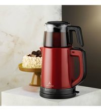 Aryıldız Tea Joy Otomatik Kapanma Cam Demlikli 1500 W Işıklı Plastik Kırmızı Çay Makinesi