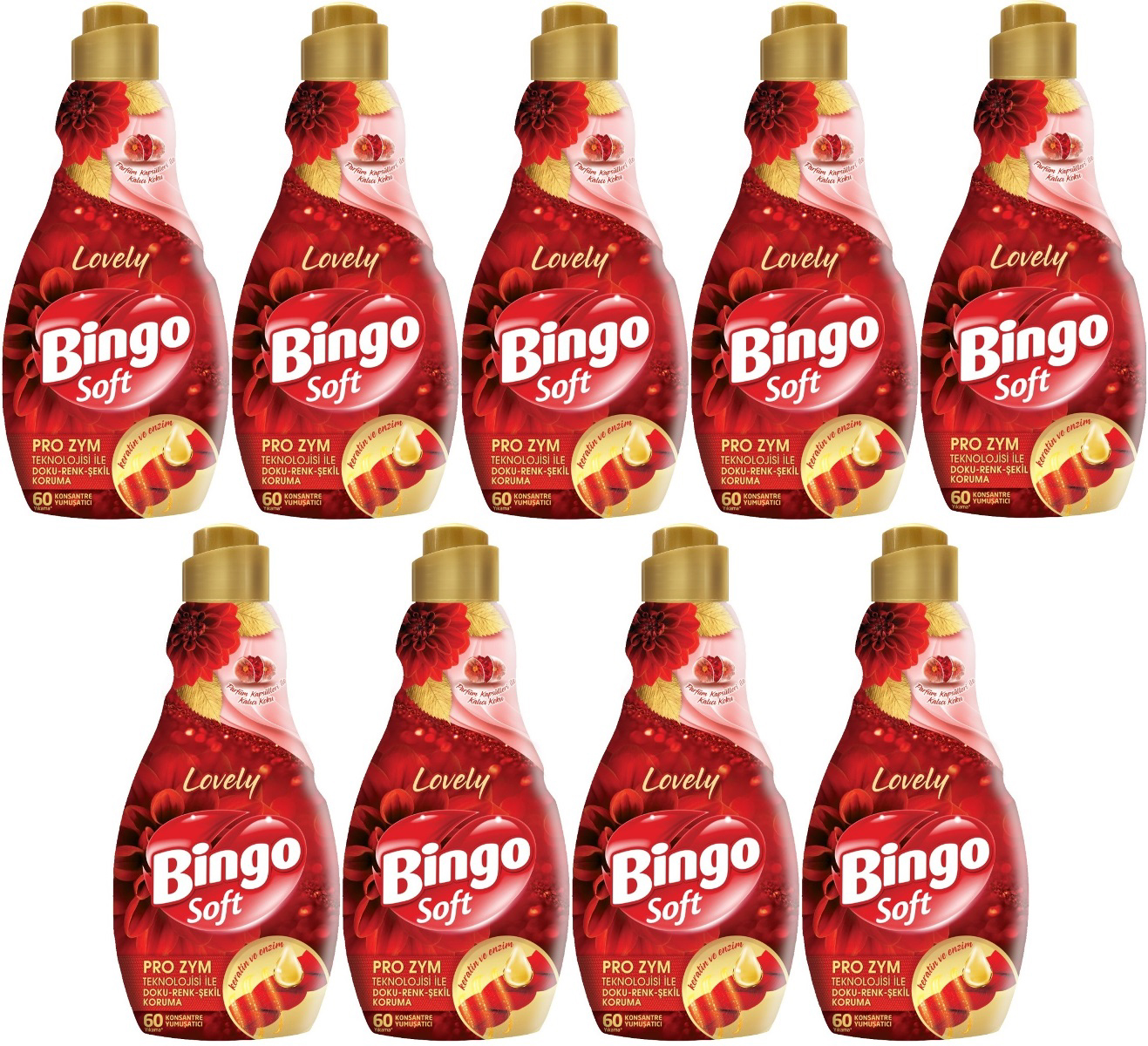 Bingo Soft Lovely Konsantre 60 Yıkama Yumuşatıcı 9x1.44 lt