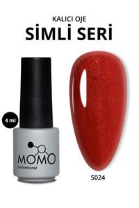 Momo Professional S024 Kırmızı Kalıcı Simli Parlak Oje