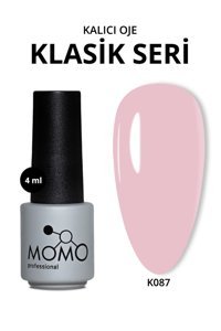 Momo Professional K087 Pembe Kalıcı Pembe-Şeffaf Oje