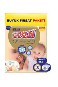 Goon Premium Soft 3 Numara Bantlı Bebek Bezi 152 Adet