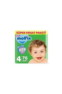 Molfix 3D Maxi 4 Numara Cırtlı Bebek Bezi 76 Adet