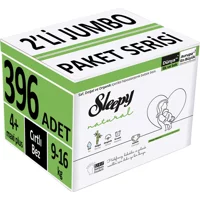 Sleepy Natural 2'li Jumbo Paket 4 + Numara Organik Cırtlı Bebek Bezi 396 Adet