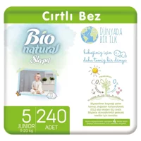 Sleepy Bio Natural 5 Numara Organik Cırtlı Bebek Bezi 104 Adet