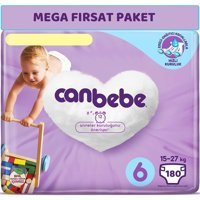 Canbebe Extra Large Mega Fırsa 6 Numara Bantlı Bebek Bezi 180 Adet