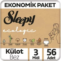 Sleepy Ekonomik Paket 6 Numara Organik Külot Bebek Bezi 32 Adet