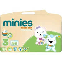 Minies Midi 3 Numara Bantlı Bebek Bezi 50 Adet