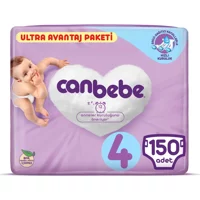 Canbebe Ultra Avantaj Paketi 4 Numara Bantlı Bebek Bezi 150 Adet