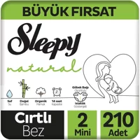 Sleepy Mini Büyük Fırsat Paketi 2 Numara Organik Cırtlı Bebek Bezi