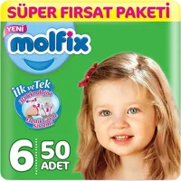 Molfix 3D Extra Large 6 Numara Cırtlı Bebek Bezi 50 Adet