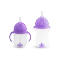 Munchkin Pipetli Akıtmaz Kulplu-Kulpsuz 6+ Ay 207 ml Alıştırma Bardağı Mor