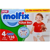 Molfix Maxi 4 Numara Göbek Oyuntulu Külot Bebek Bezi 136 Adet