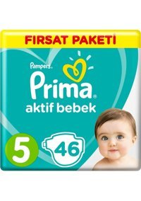 Prima Aktif Bebek Junior 5 Numara Cırtlı Bebek Bezi 92 Adet