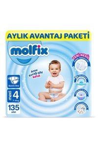 Molfix Anne Kucağı Gibi 4 Numara Cırtlı Bebek Bezi 135 Adet