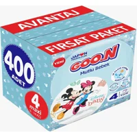 Goon Mutlu Bebek Maxi 4 Numara Cırtlı Bebek Bezi 400 Adet