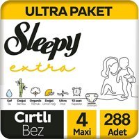 Sleepy Maxi Ultra Paket 4 Numara Organik Cırtlı Bebek Bezi