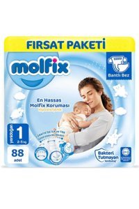 Molfix 3D Yenidoğan 1 Numara Göbek Oyuntulu Bantlı Bebek Bezi 3x83 Adet