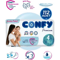 Confy Premium Maxi 4 Numara Cırtlı Bebek Bezi 112 Adet