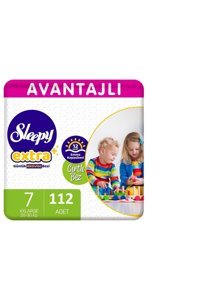 Sleepy Extra 7 Numara Organik Cırtlı Bebek Bezi 112 Adet