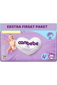 Canbebe Maxi Plus Extra Fırsat Paketi 4 + Numara Bantlı Bebek Bezi 300 Adet