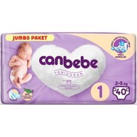 Canbebe Jumbo Paket Yenidoğan 1 Numara Bantlı Bebek Bezi 40 Adet