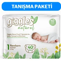 Giggles Natural Yenidoğan Yenidoğan Cırtlı Bebek Bezi 40 Adet