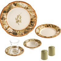 Jumbo Bamboo Yuvarlak Desenli 26 Parça 6 Kişilik Stoneware Kahvaltı Takımı Kahverengi