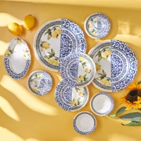 Karaca Lemon Yuvarlak Desenli 26 Parça 6 Kişilik Stoneware Kahvaltı Takımı Çok Renkli