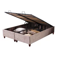 Weltew Home Ottoman 160 x 200 cm Ayrılabilen Başlıksız Çift Kişilik Sandıklı Baza Krem