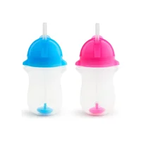 Munchkin Pipetli Akıtmaz Kulpsuz 12+ Ay 296 ml Alıştırma Bardağı Mavi-Pembe