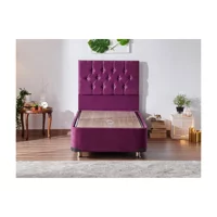 Niron Yatak Violet 90x200 cm Başlıklı Sandıklı Tek Kişilik Baza Seti Mor