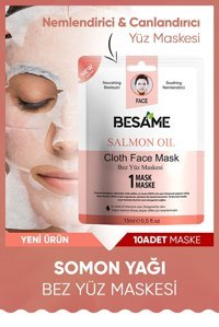 Besame Somon Yağı Hyaluronik Asit Aloe Veralı Nemlendiricili Kağıt Yüz Maskesi 10 Adet