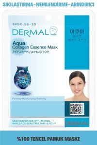 Dermal Sıkılaştırıcı, Arındırıcı Aqua Kolajen Nemlendiricili Kağıt Yüz Maskesi 23 gr