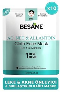 Besame Ac Net Allantoin Aloe Veralı Nemlendiricili Kağıt Yüz Maskesi 10 Adet